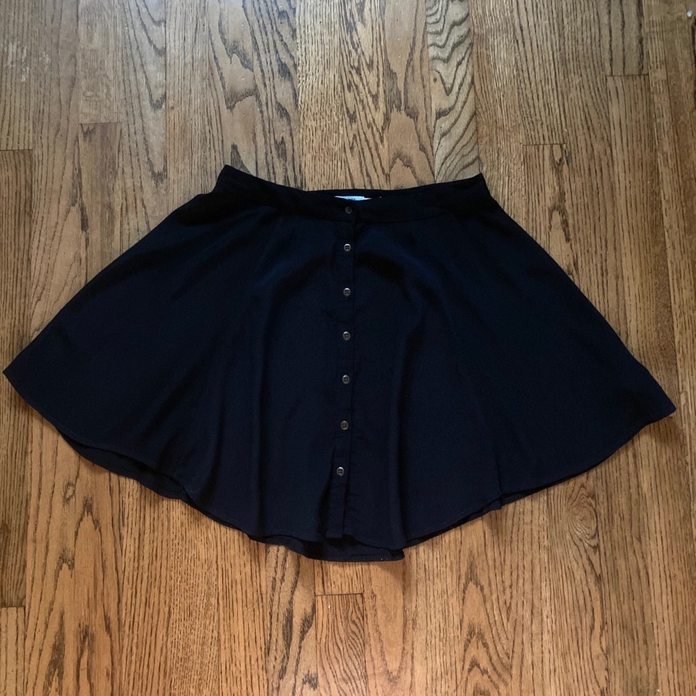 “Kimchi Blue” Black Button Up Skater Skirt